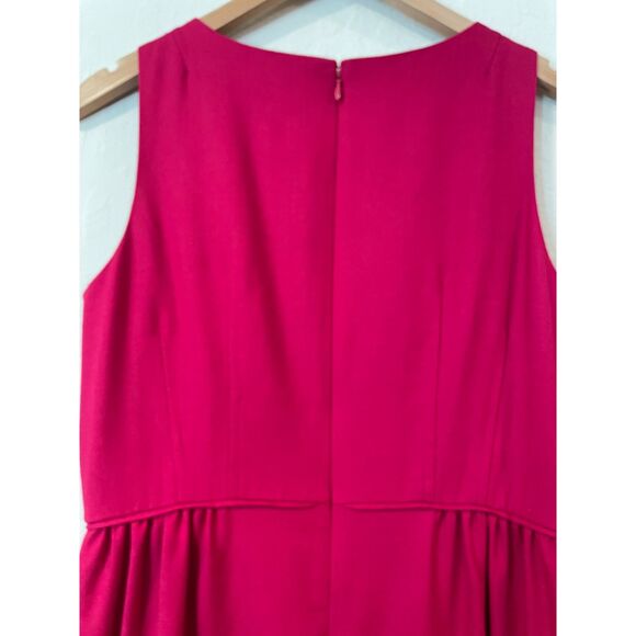 ~ J.Crew 8 sleeveless wool blend pink shift / sheath dress, knee length pleated - Picture 3 of 12